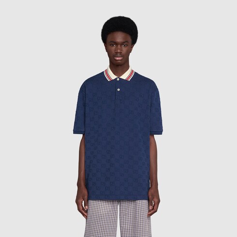 Navy blue 2025 gucci polo