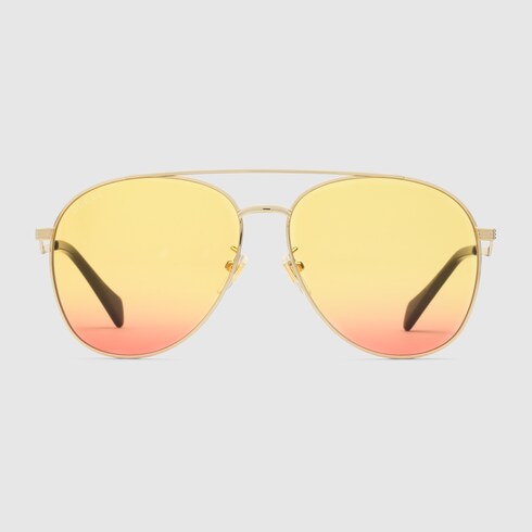 gucci aviator sunglasses yellow