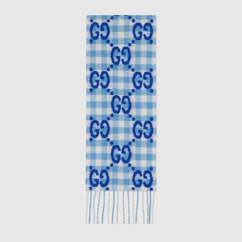 Children's check wool scarf