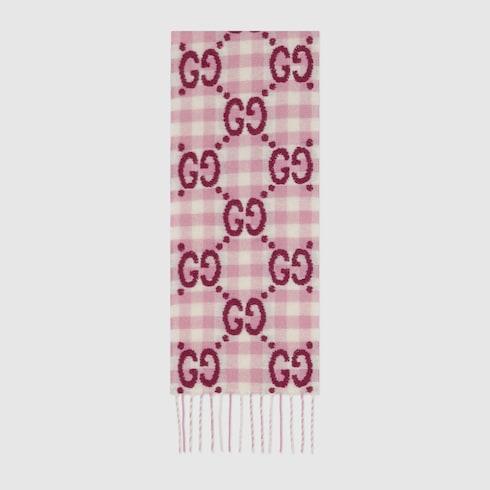 Children's check wool scarf