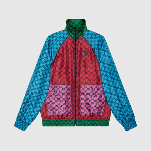 Gucci GG Multicolor silk twill jacket. 8