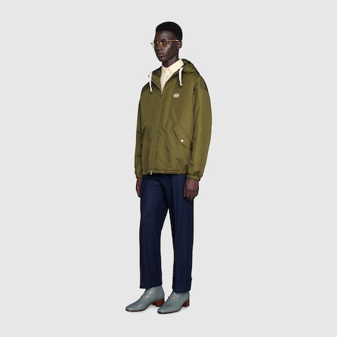 Lightweight canvas hooded jacket in Green Ready to wear GUCCI SI