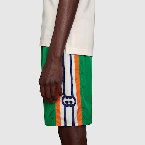 Swim shorts with Interlocking G in Green Ready to wear GUCCI SI
