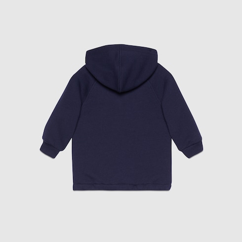 Baby cotton jacket with Gucci label in dark blue | GUCCI® US