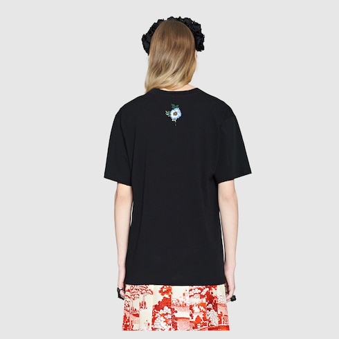 GUCCI ロゴ オーバーサイズ コットン Tシャツブラック コットン 