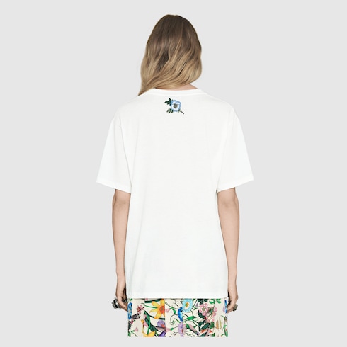Oversize T shirt with Gucci logo in White Ready to wear GUCCI SI
