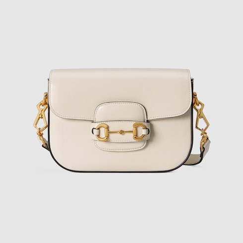 Gucci Horsebit 1955 Mini Schultertasche in weiBes Leder GUCCI DE