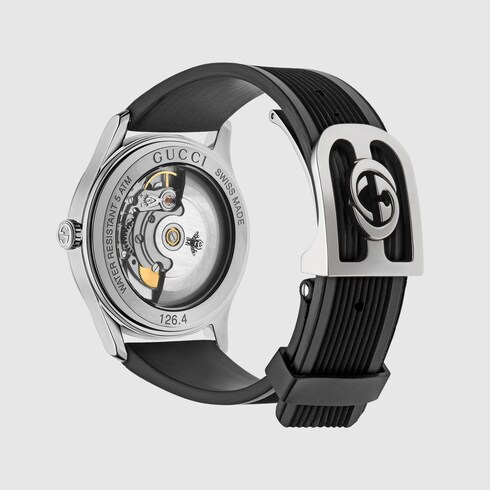 G-タイムレス〕オートマティック ウォッチ（38 mm） ・ブラック ラバー