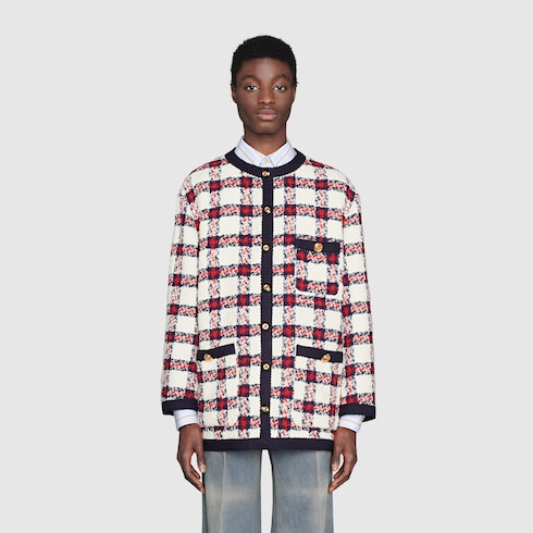 gucci check coat