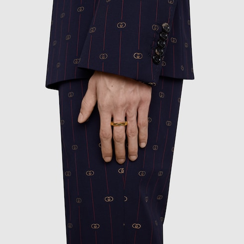 〔Gucci Link to Love〕スタッズリング 18k ゴールド