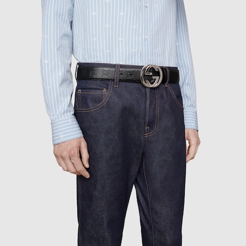 Ceinture avec boucle GG enlacés