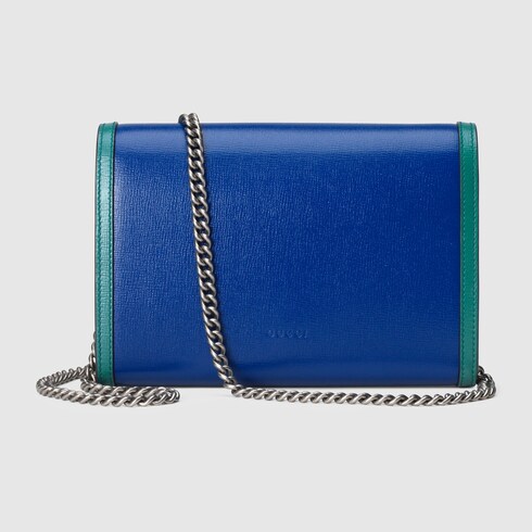 blue chain bag