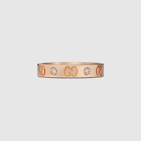 Gucci Icon 18kt Rose Gold Slim Bangle with GG Motif