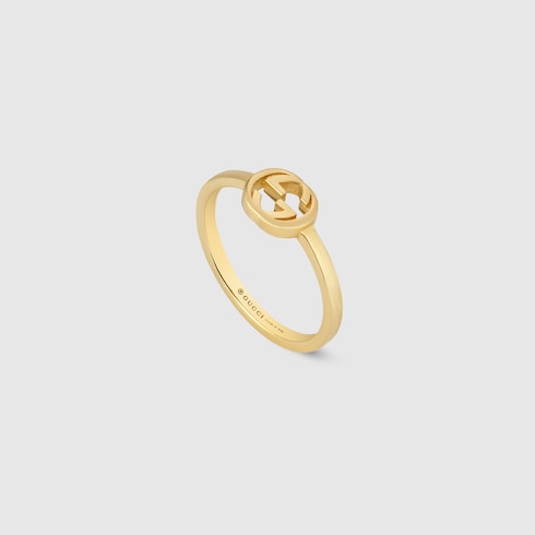 yellow gold ring with interlocking g