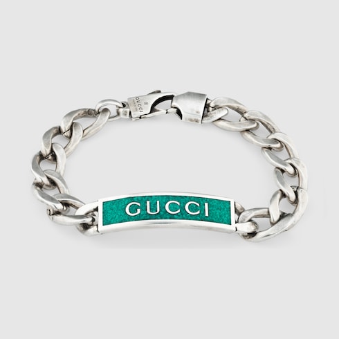 GUCCI ロゴ付き エナメル ブレスレットスターリングシルバー | GUCCI® JP