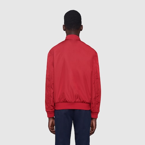 Reversible GG nylon bomber jacket
