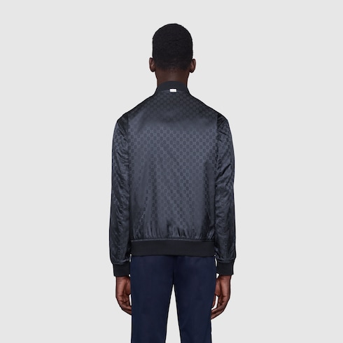 Reversible GG nylon bomber jacket