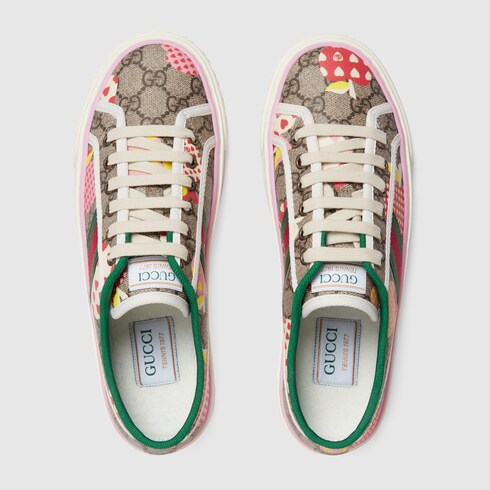 Women's Gucci Les Pommes trainer in Blue Red GG Canvas | GUCCI® SI
