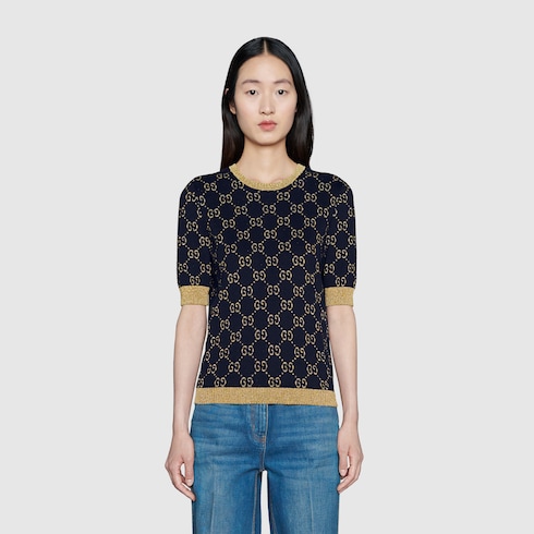 GG cotton lamé top Detail 3