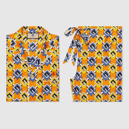 Gucci Silk Geometric G print pajama set. 2