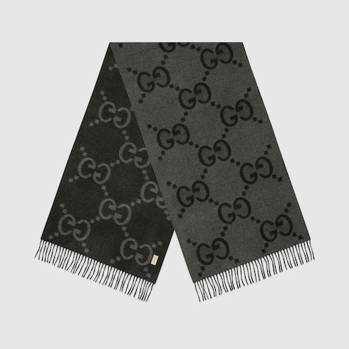 GG cashmere jacquard scarf