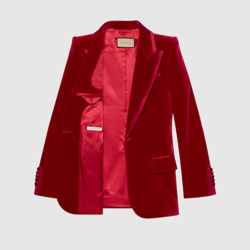 Gucci Single-breasted velvet jacket. 6