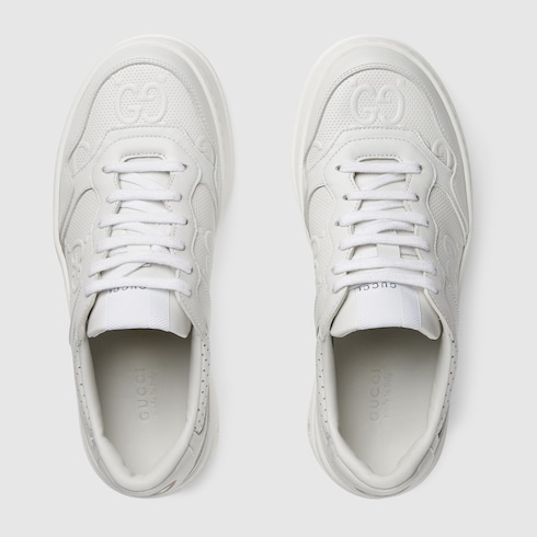 Women's GG embossed sneaker in white leather | GUCCI® US