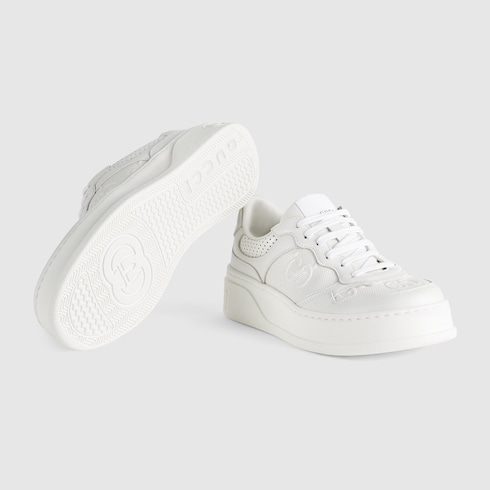 Gucci Gucci Leather Monogram Low Trainers