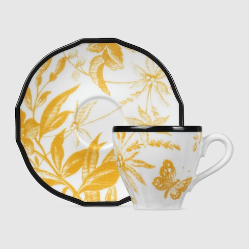 Tasse à café et soucoupe à motif Herbarium, deux pièces