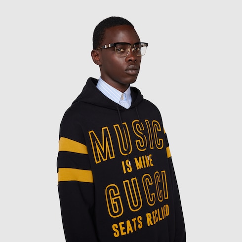 Felpa in cotone Gucci 100 in nero | GUCCI® Italia