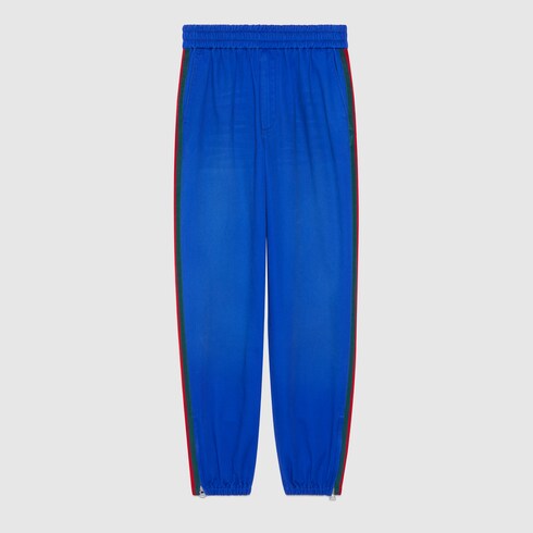 Gucci 100特别系列棉质长裤in蓝色 Gucci Fr