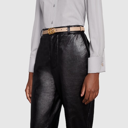 Ceinture fine réversible GG Marmont