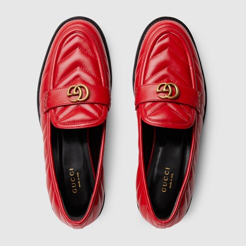 Mocassino donna con Doppia G in pelle rossa | GUCCI® Italia