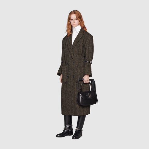 herringbone long coat