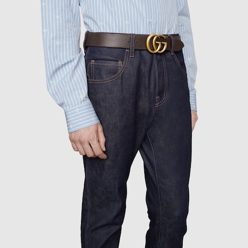 Ceinture réversible en cuir avec boucle Double G