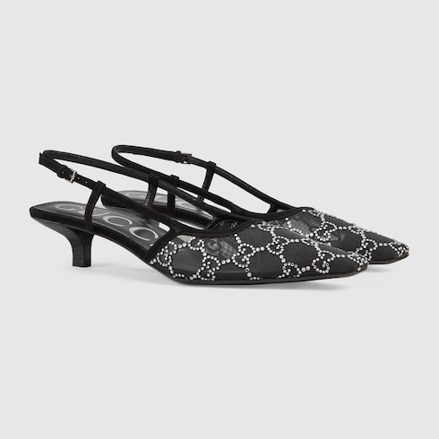 Women's GG crystal slingback pump