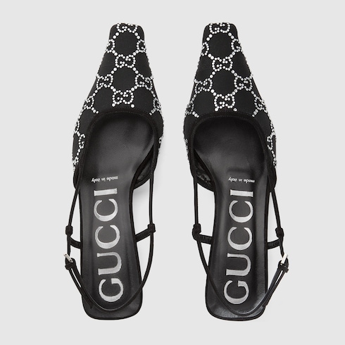Women's GG crystal slingback pump