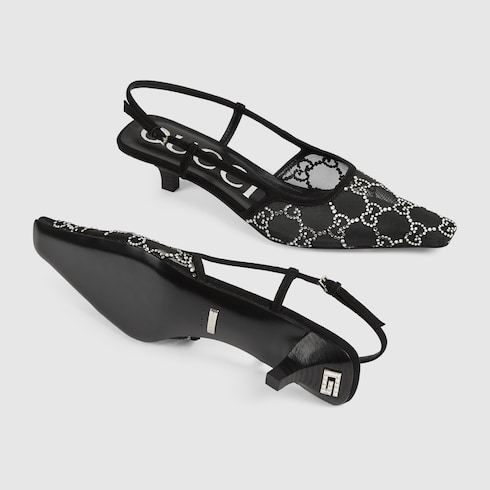 Women's GG crystal slingback pump