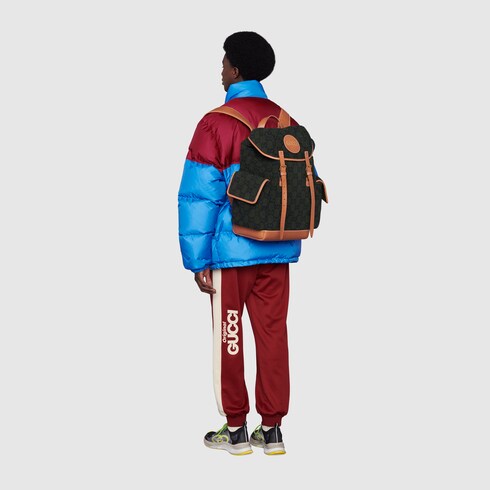 Zaino con logo Gucci in lana verde scuro | GUCCI® Italia