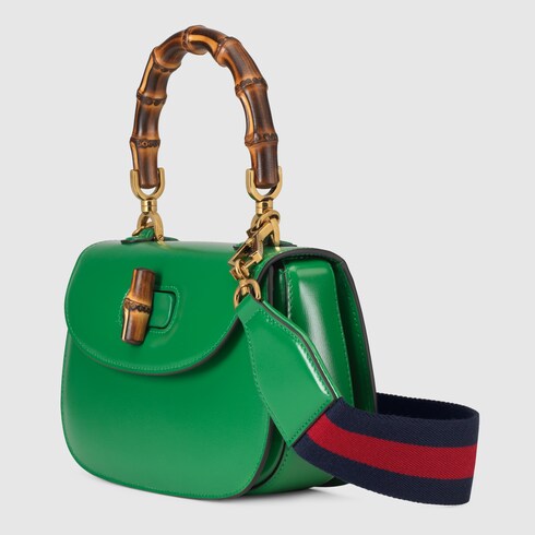 Gucci Bamboo 1947 small top handle bag in green leather | GUCCI® US