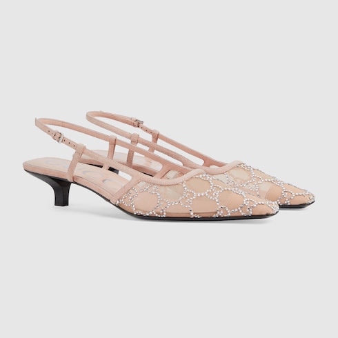 Women's GG crystal slingback pump