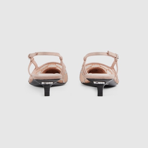 Women's GG crystal slingback pump