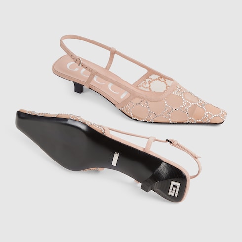 Women's GG crystal slingback pump