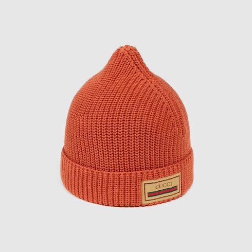 Baby cotton hat with Gucci Web