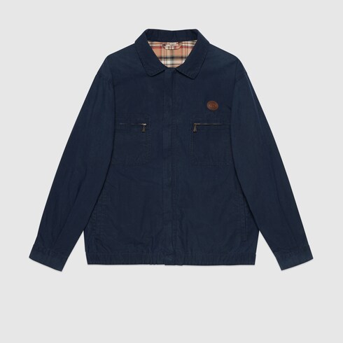 Cotton jacket with 'Music is Mine' print in Blue Ready-to