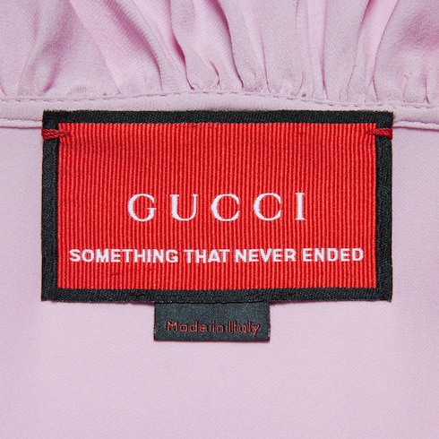 2015 Re-Edition camicia in seta con ape in rosa | GUCCI® CH