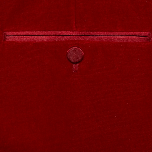 Stretch velvet trousers with satin