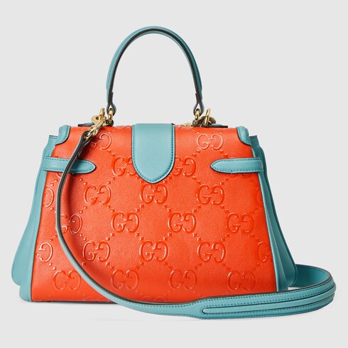 Small top handle bag in orange leather | GUCCI® SG