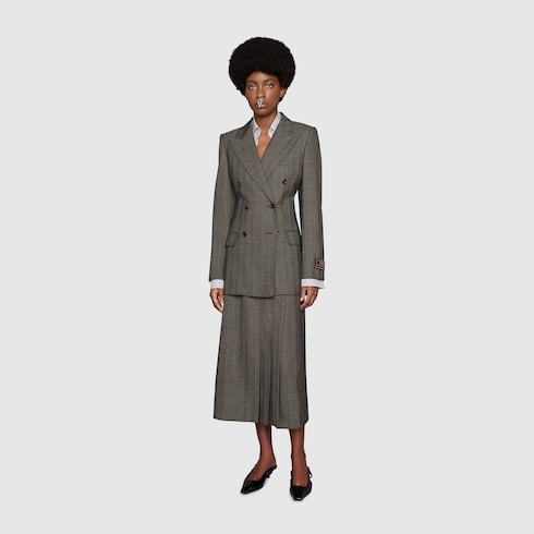 Grisaille wool skirt in Grey Ready-to-wear | GUCCI® SI