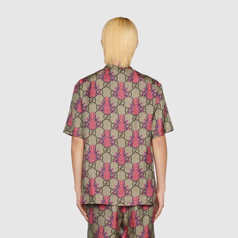 Gucci Pineapple GG print bowling shirt 
